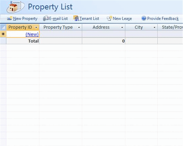 Microsoft access real estate database